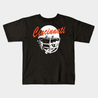 Cincinnati OldSchool Football (Black) Kids T-Shirt